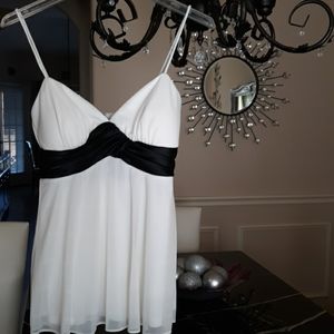 NWOT Boston Proper White Black Dressy Top